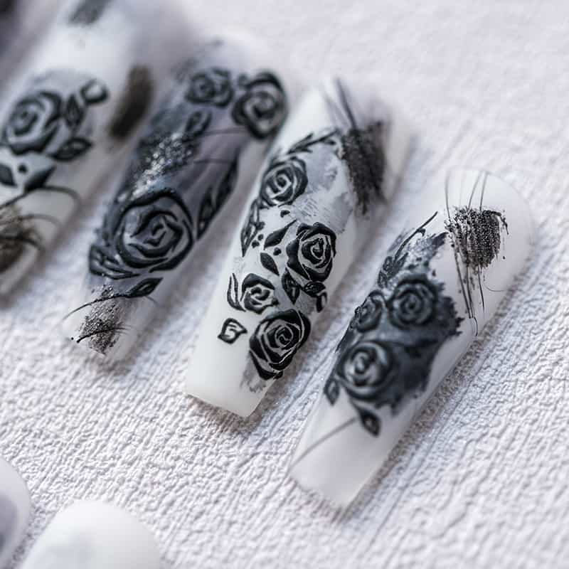 Handmade - Inked Black Rose